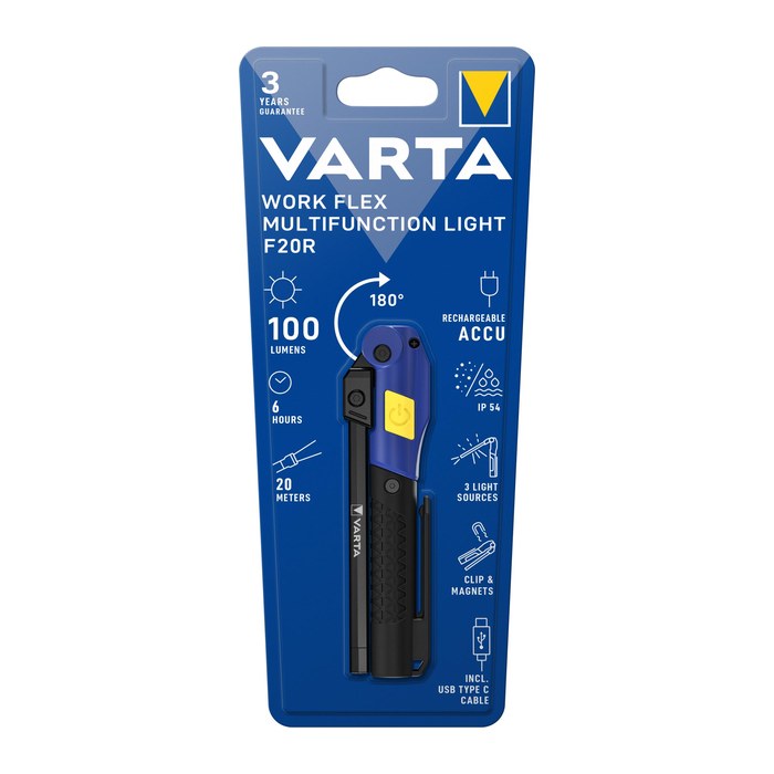 VARTA Work Flex® F20R LED Taschenlampe schwarz 12,0 cm, 100 Lumen, 1 St.