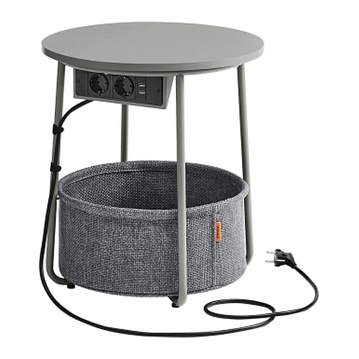 VASAGLE Beistelltisch rund Spanplatte grau 45,0 x 45,0 x 50,0 cm, 1 St.