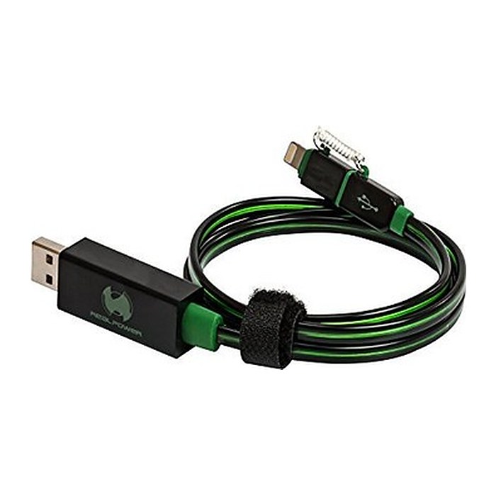RealPower Datenkabel LED grün micro-USB auf Lightning