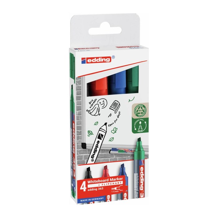 edding 363 Whiteboard-Marker farbsortiert 1,0 - 5,0 mm, 4 St.
