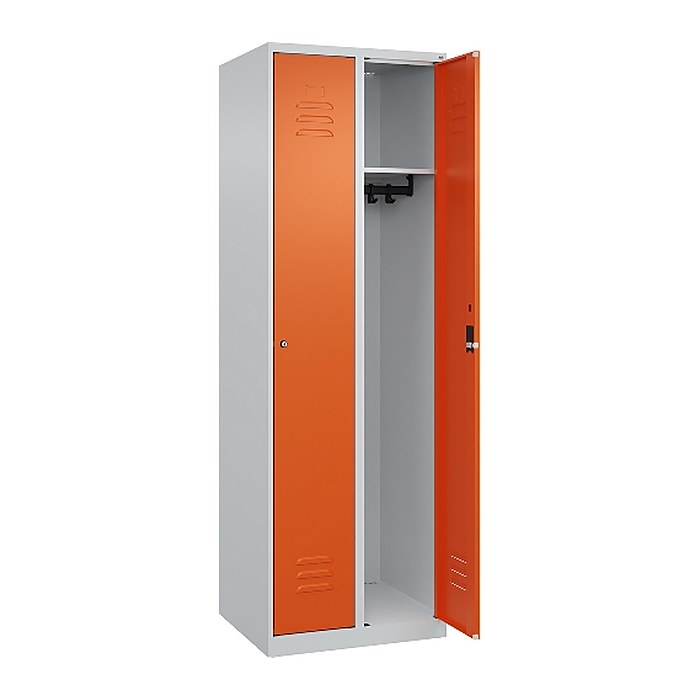 CP Spind Classic Plus reinorange, lichtgrau 080000-20 S10032, 2 Schließfächer 60,0 x 50,0 x 185,0 cm