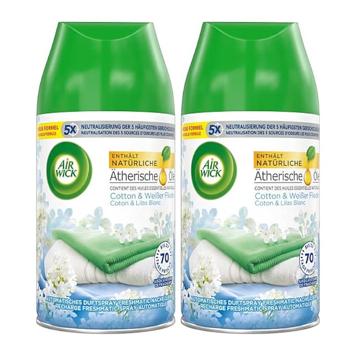 AIRWICK Raumduft-Nachfüller Freshmatic Max COTTON & WEIßER FLIEDER frisch 250,0 ml, 2 St.