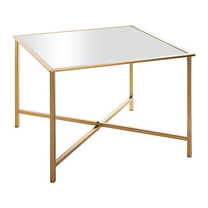 HAKU Möbel Beistelltisch rechteckig Spiegel gold 60,0 x 60,0 x 45,0 cm, 1 St.