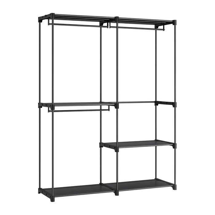 SONGMICS Kleiderschrank, RYG025B02 schwarz 138,0 x 43,0 x 182,0 cm, 1 St.