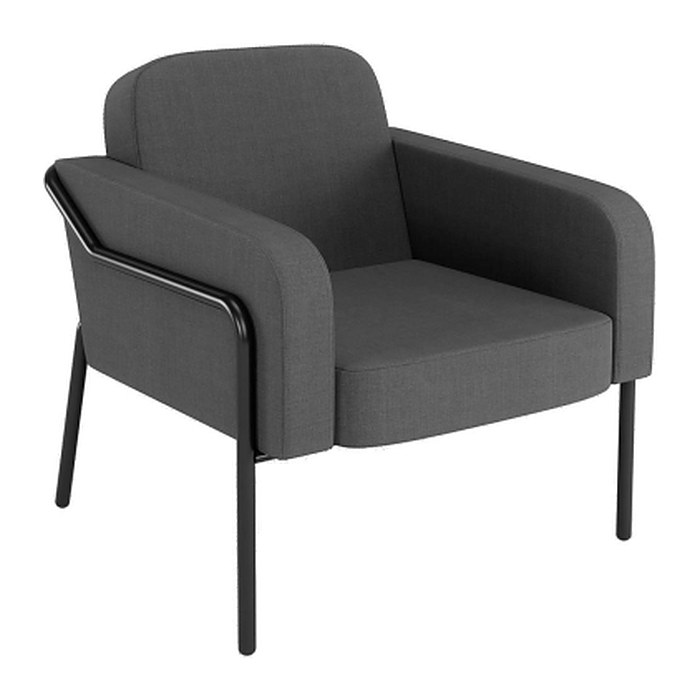 medso powered by PAPERFLOW Sessel MEDSO L Rund anthrazit schwarz Stoff 75,0 x 74,3 x 73,6 cm, 1 St.