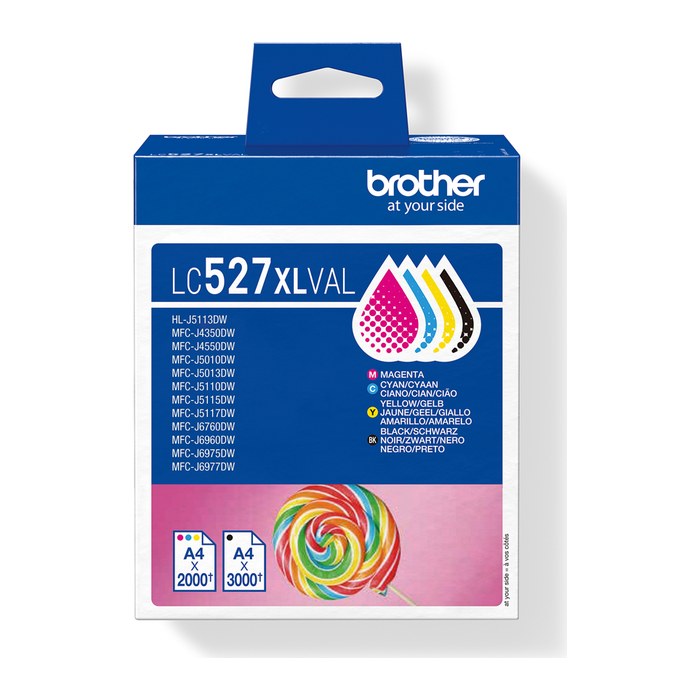 brother LC-527XLVAL schwarz, cyan, magenta, gelb Druckerpatronen, 4er-Set