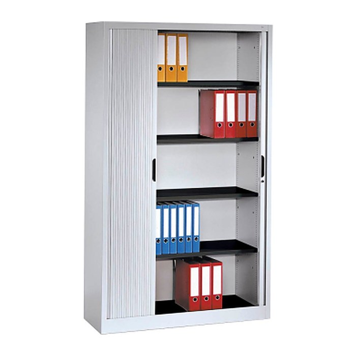 CP Omnispace Rollladenschrank silber 4 Fachböden 100,0 x 42,0 x 198,0 cm