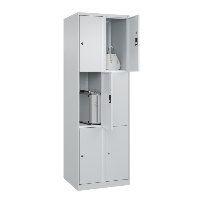 CP Schließfachschrank Classic Plus lichtgrau 080000-203 S10008, 6 Schließfächer 60,0 x 50,0 x 185,0 cm