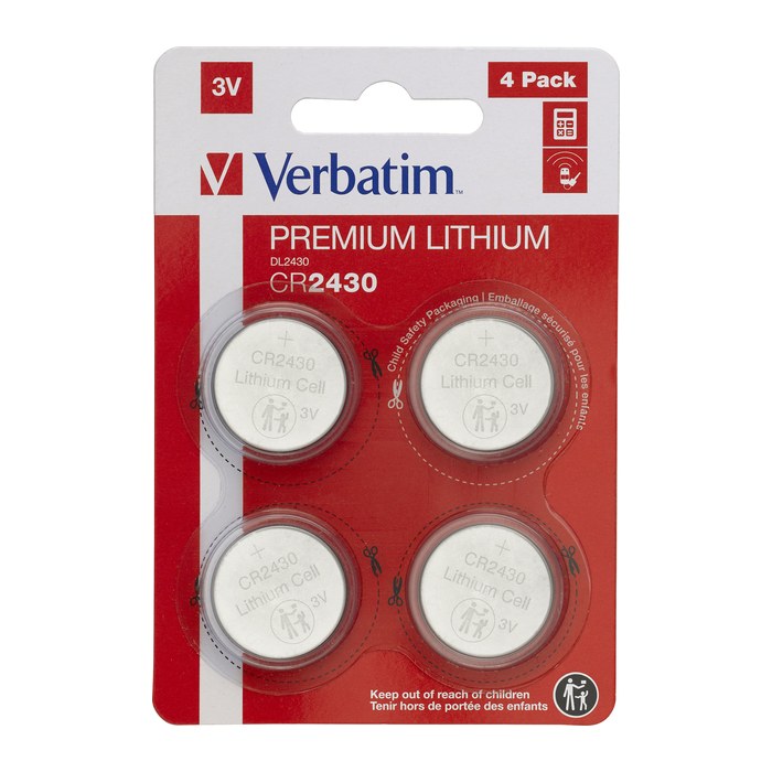 Verbatim Knopfzelle CR2430 3V Lithium 4er Pack