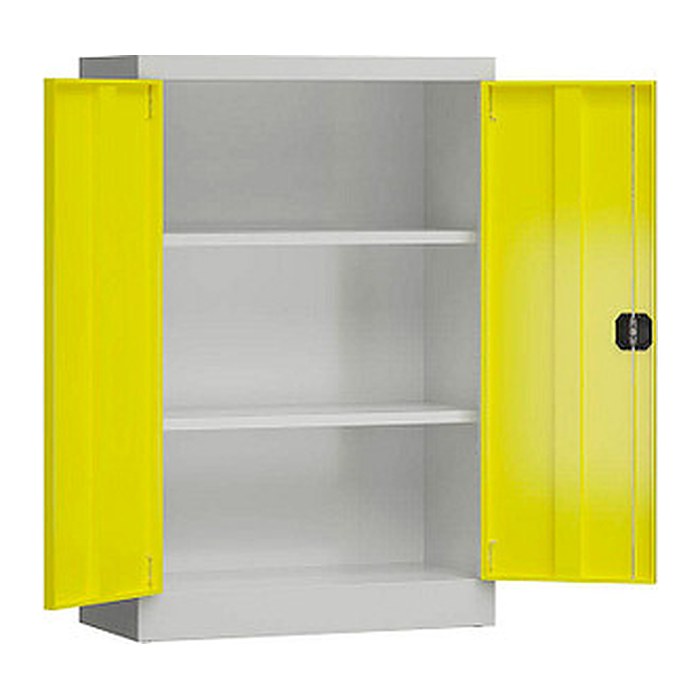 ClassiX Stahlschrank X-530296 zinkgelb, lichtgrau 2 Fachböden 80,0 x 38,0 x 120,0 cm, aufgebaut, 1 St.