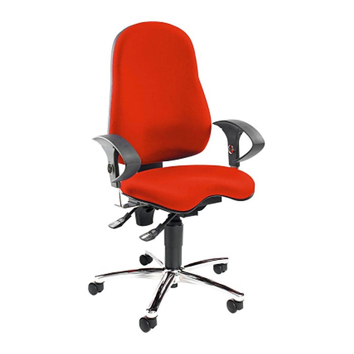 Topstar Bürostuhl Sitness® 10, SI59UG21 Stoff rot, Gestell chrom