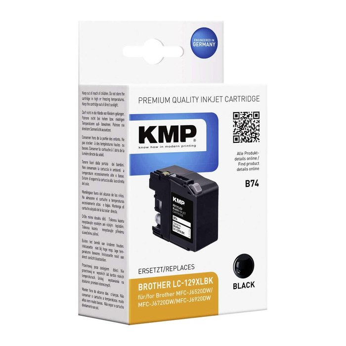 KMP B74 schwarz Druckerpatrone kompatibel zu brother LC-129XLBK