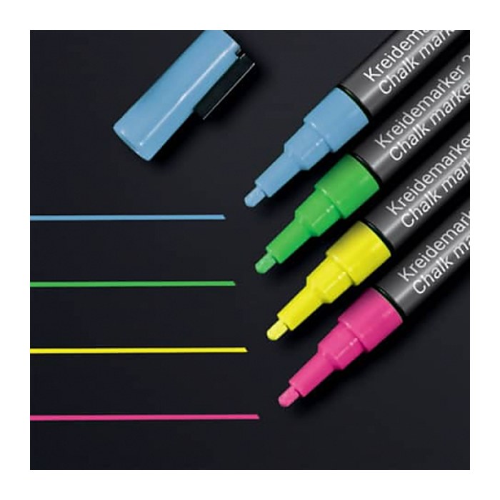 SIGEL Kreidemarker farbsortiert 1,0 - 2,0 mm, 4 St.