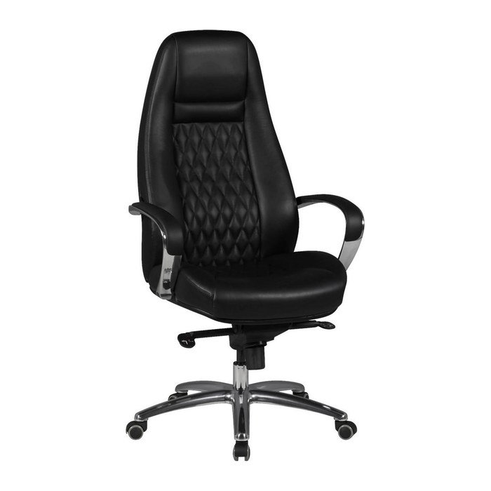 AMSTYLE Chefsessel, SPM1.298 Leder schwarz, Gestell silber