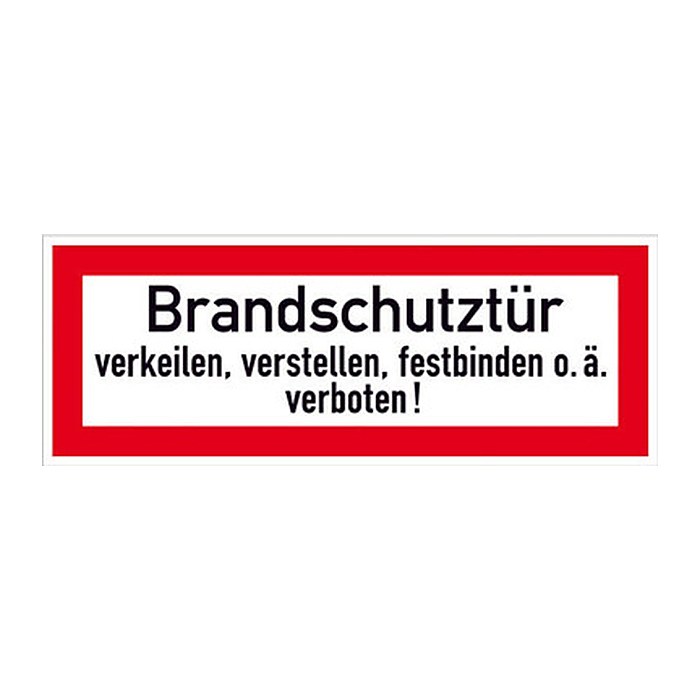 SafetyMarking® Brandschutzaufkleber "Brandschutztür verkeilen, verstellen, festbinden,o.ä. verboten!" rechteckig 29,7 x 10,5 cm, 1 St.