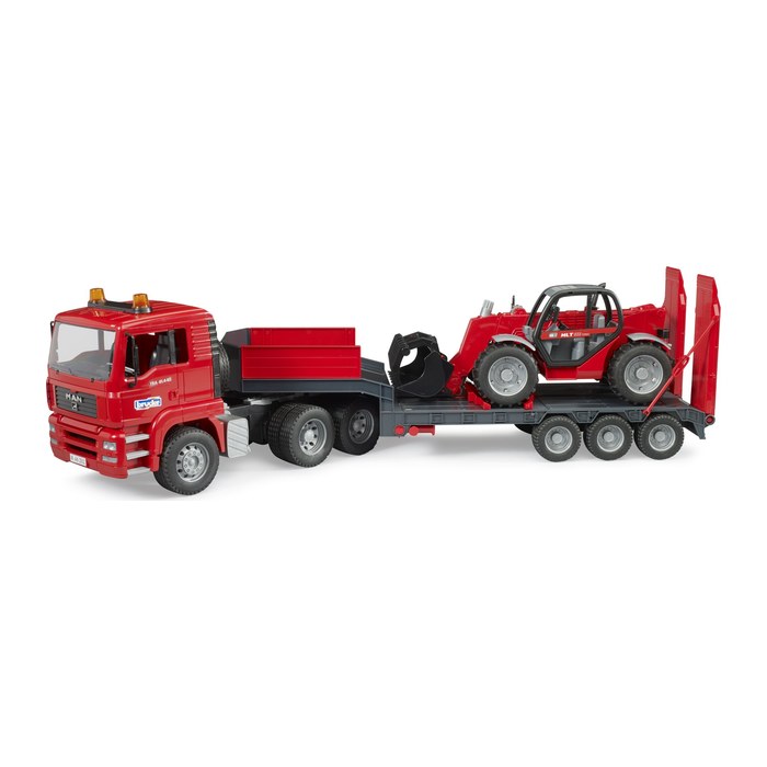 bruder MAN TGA Tieflader mit Manitou Teleskoplader 02774 Spielzeugauto