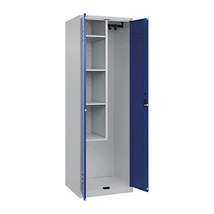 CP Putzmittelschrank Classic Plus 080100-00 S10016 enzianblau, lichtgrau 4 Fachböden 60,0 x 50,0 x 185,0 cm, aufgebaut, 1 St.