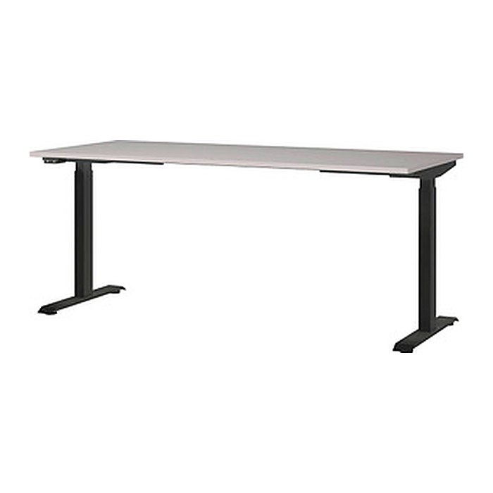 GERMANIA JET höhenverstellbarer Schreibtisch kaschmir rechteckig, T-Fuß-Gestell schwarz 180,0 x 80,0 cm
