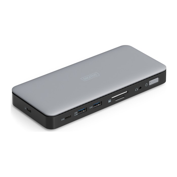 DIGITUS Docking USB-C->HDMI,DP,USBA,USBC,RJ45,DC,Audio silbe