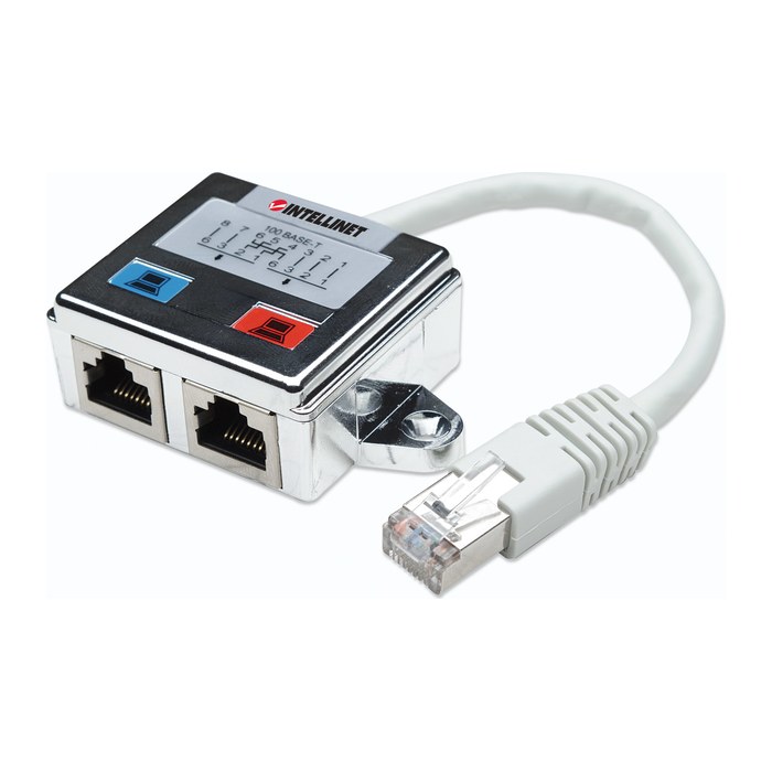 INTELLINET Verteiler RJ45 2-Port FTP silber