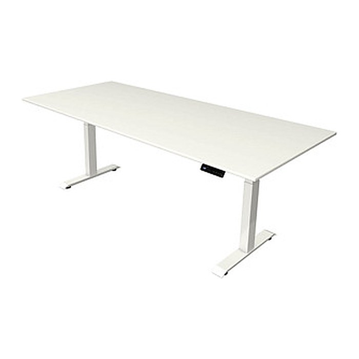 Kerkmann Move 4 elektrisch höhenverstellbarer Schreibtisch weiß rechteckig, T-Fuß-Gestell weiß 225,0 x 100,0 cm