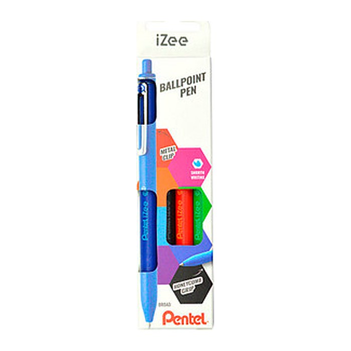 Pentel Kugelschreiber iZee BX470 farbsortiert, Schreibfarbe: farbsortiert, 4 St.