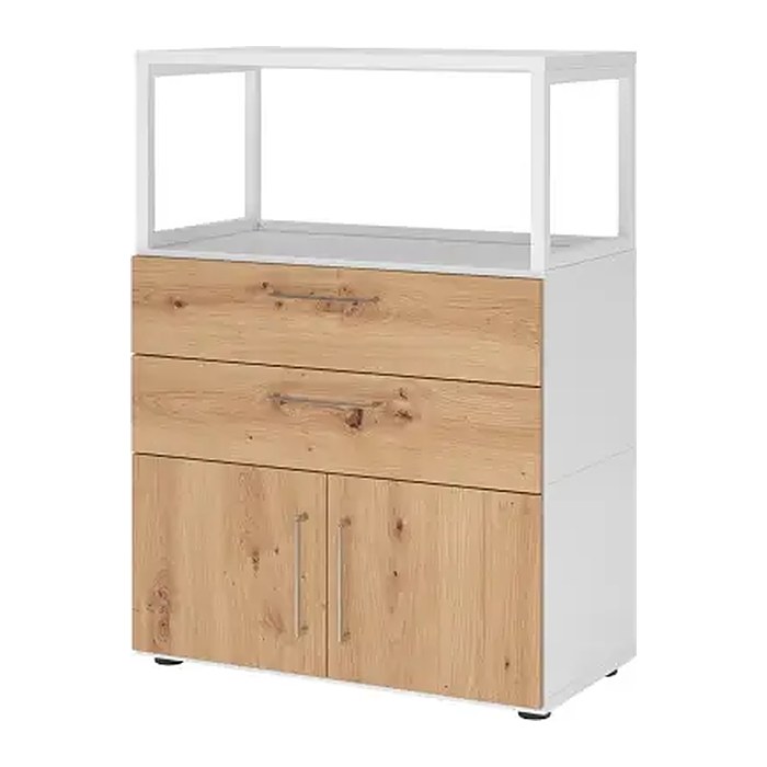 HAMMERBACHER Regalschrank FlexWall, VFW38K1RG/W/R/BS weiß, asteiche 80,0 x 40,0 x 109,8 cm, 1 St.
