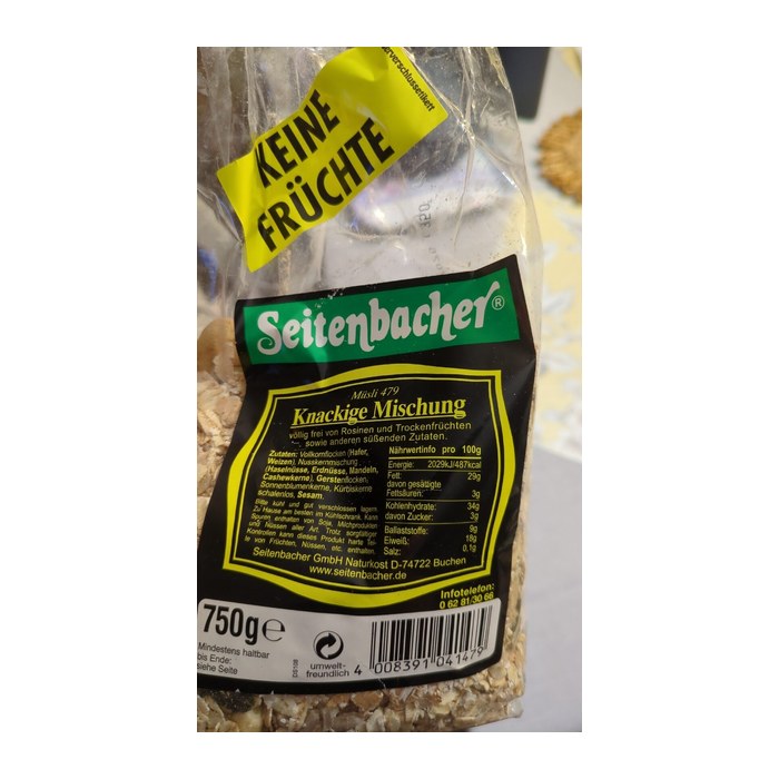 Seitenbacher® Knackige Mischung Müsli 750,0 g, 1 St.