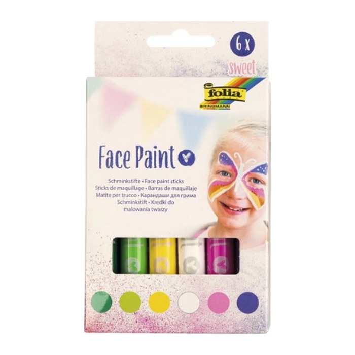 folia Sweet Kinderschmink-Set farbsortiert, 6 St.