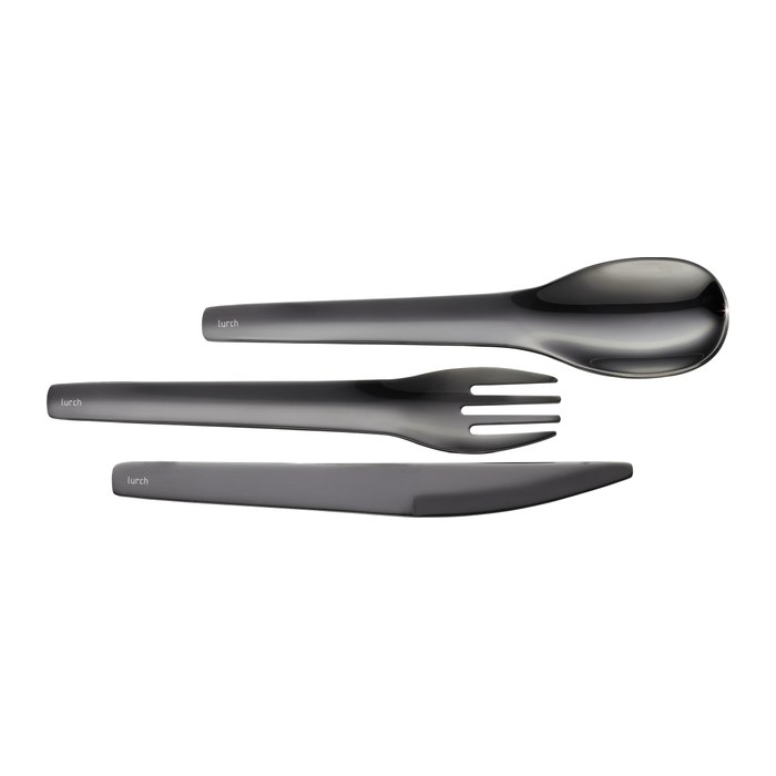 LURCH Mehrweg-Besteckset TO-GO, Edelstahl schwarz, 1 Set