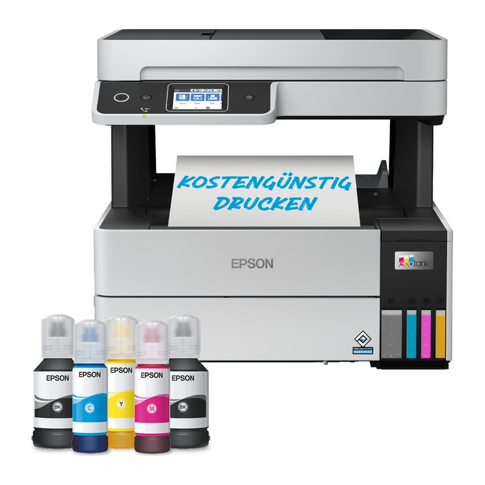 EPSON EcoTank ET-5185 4 in 1 Farb-Tintenstrahl-Multifunktionsdrucker grau