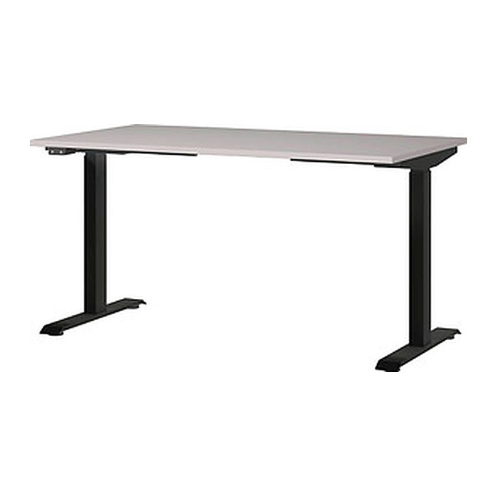 GERMANIA JET höhenverstellbarer Schreibtisch kaschmir rechteckig, T-Fuß-Gestell schwarz 140,0 x 80,0 cm