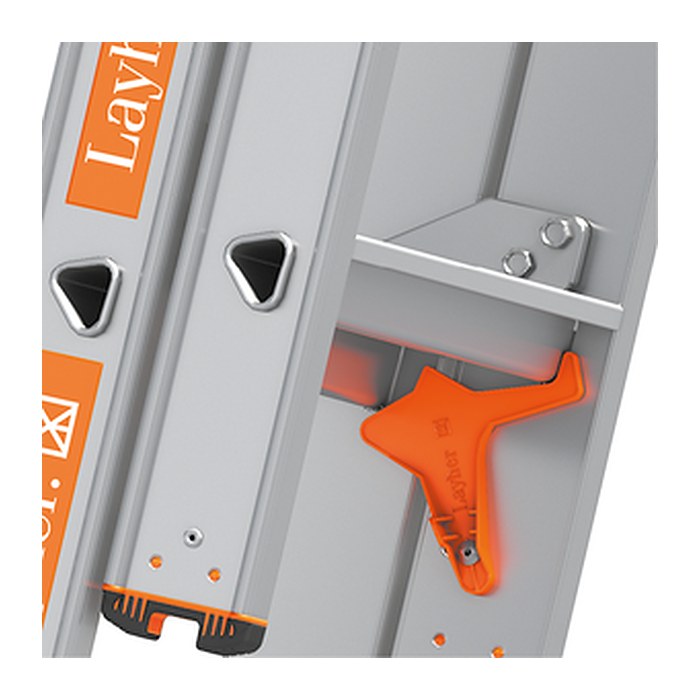 Layher Schiebeleiter TOPIC 1032 silber 2x 14 Stufen, H: 379,0 cm