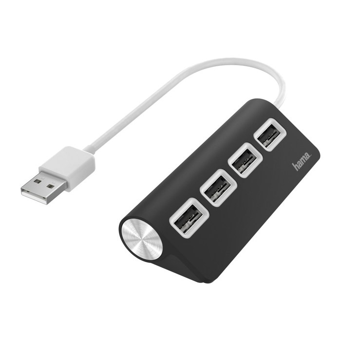 hama USB-Hub 4-fach schwarz