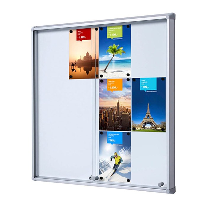 Showdown® Displays Schaukasten SL B1 silber 12x DIN A4 94,0 x 5,9 x 98,2 cm, 1 St.