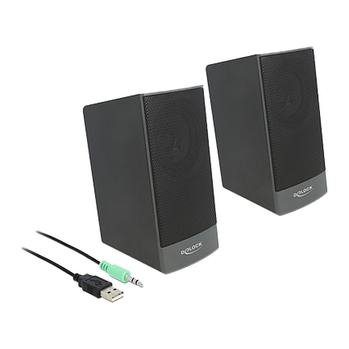 DELOCK Stereo 2.0 PC Lautsprecher 3,5mm Klinkenstecker USB
