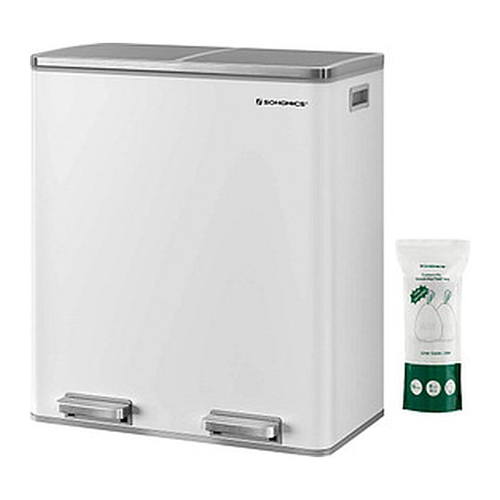 SONGMICS Mülltrenner 2x 30,0 l weiß, 1 St.