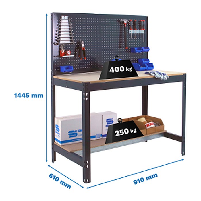 Simonrack Werkbank SIMONWORK BT2 anthrazit 91,0 x 61,0 x 144,5 cm