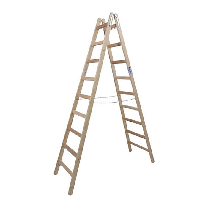 KRAUSE Stehleiter beidseitig STABILO natur 2x 9 Sprossen, H: 252,0 cm