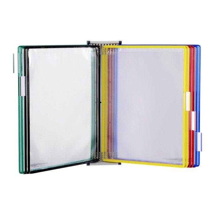 tarifold Wand-Sichttafelsystem 414609 DIN A4 farbsortiert mit 10 St. Sichttafeln, 1 St.