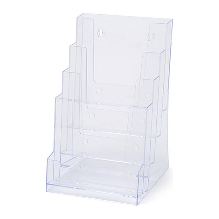 Showdown® Displays Tischprospekthalter SL transparent DIN A5 4 Fächern 19,0 x 22,4 x 29,9 cm, 2 St.