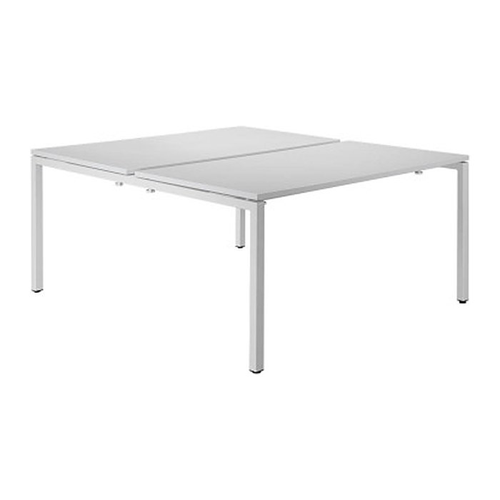PAPERFLOW easyDesk Doppelschreibtisch weiß rechteckig, 4-Fuß-Gestell weiß 120,0 x 166,0 cm