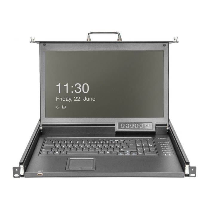 DIGITUS Modulare Konsole 17"HD LCD,16-port HDMI KVM Deutsch
