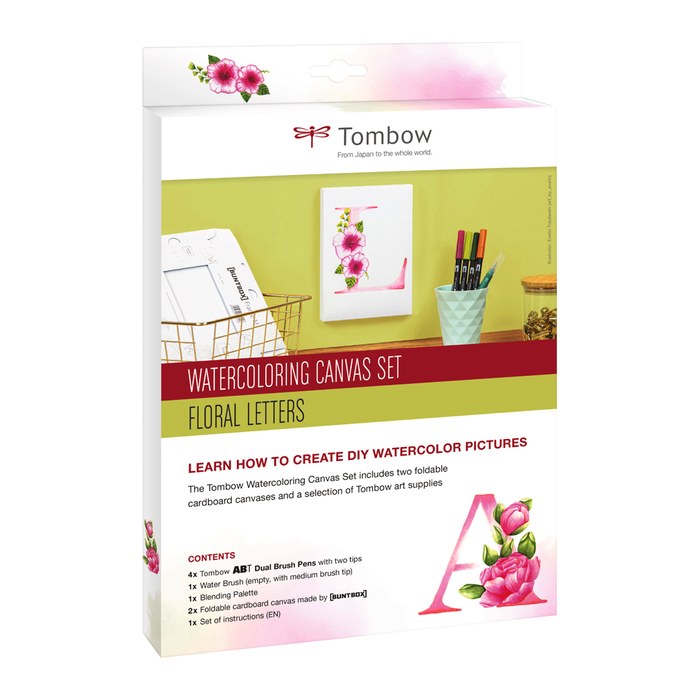 Tombow Florale Buchstaben Malset farbsortiert, 1 Set