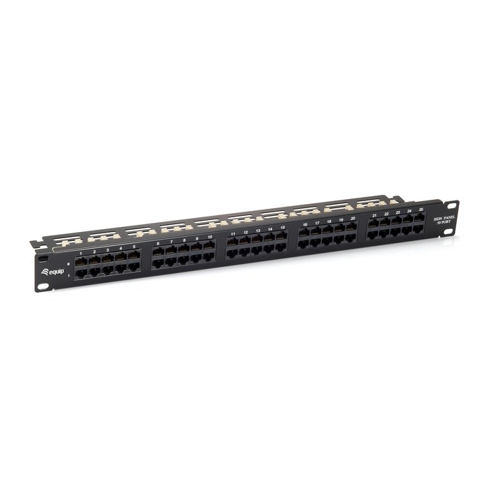 Equip 19" Patchpanel 50xRJ45 Cat3 UTP 1U ISDN RAL9005