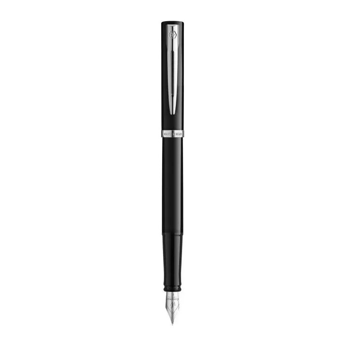 WATERMAN Füllfederhalter IMPRESSION schwarzer Lack CT F Blau Geschenkbox