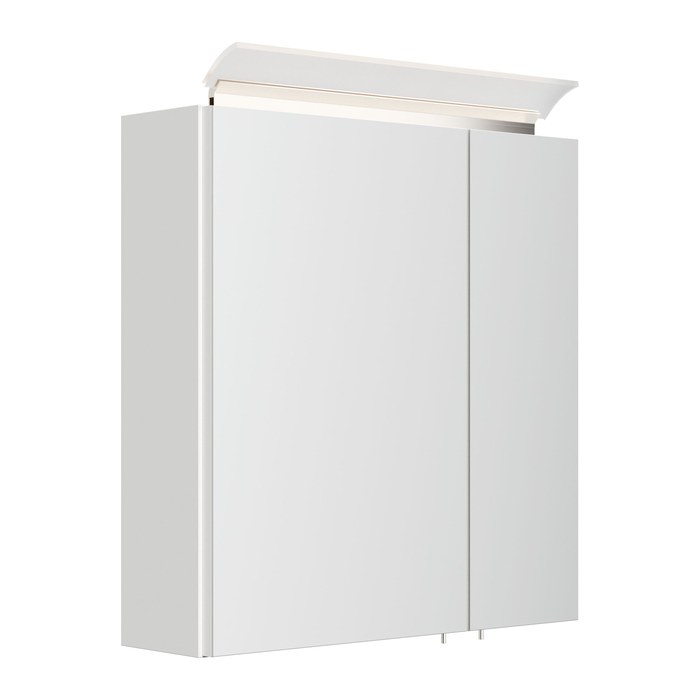POSSEIK Spiegel mit Beleuchtung 60 weiß glanz 60,0 x 17,0 x 62,0 cm