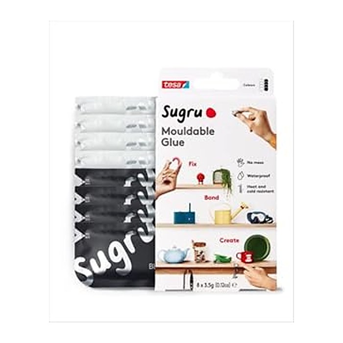 tesa Sugru formbarer Allzweckkleber 8er Schwarz/Weiss