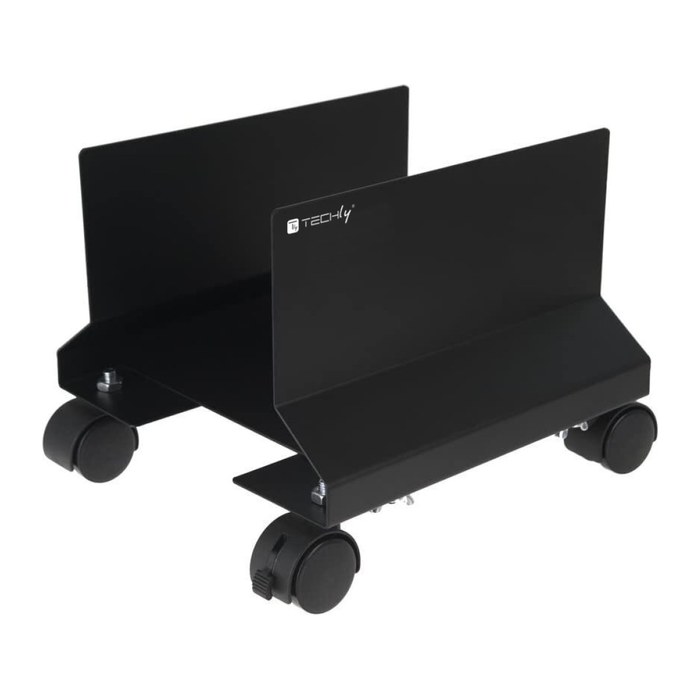 Techly PC Wagen mit Rollen, Metall, schwarz