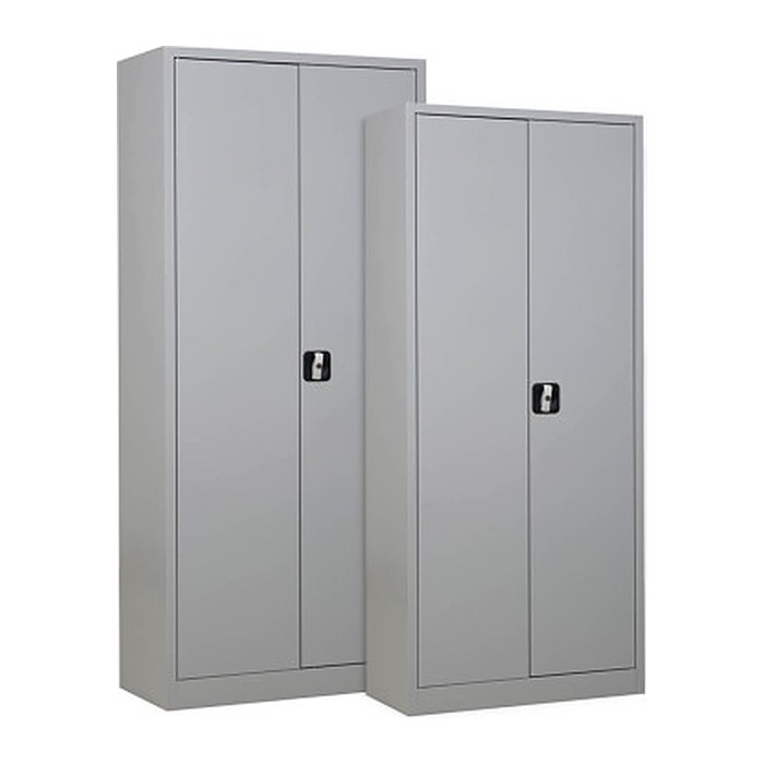 Gürkan Stahlschränke 109079 lichtgrau 4 Fachböden 92,0/80,0 x 42,0/38,0 x 195,0/180,0 cm, aufgebaut, 2 St.